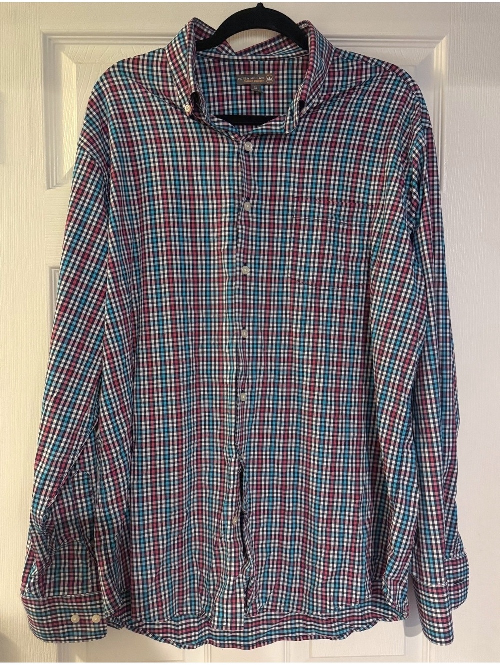 Peter Millar Crown Sport Summer Comfort XL Plaid Button-Down Shirt
